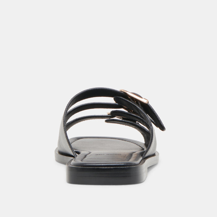 FIN SANDALS BLACK LEATHER