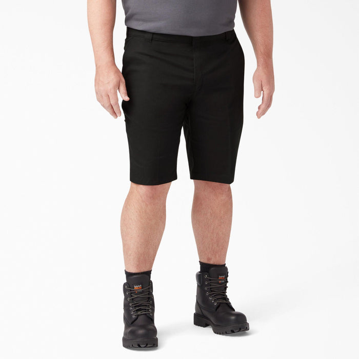 Dickies FLEX cooling work shorts in black, detail of the active waistband