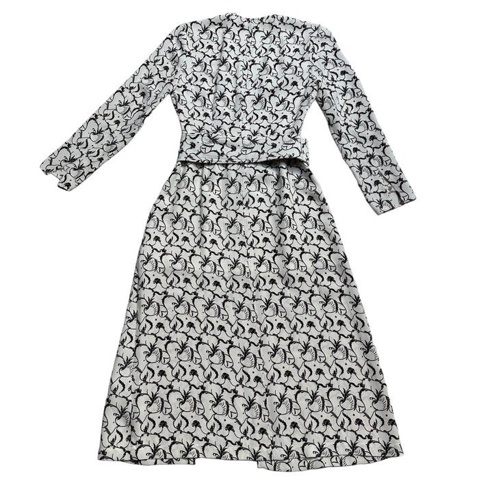 Floral Black & White Dress - S
