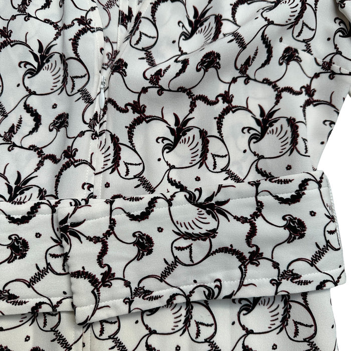Floral Black & White Dress - S
