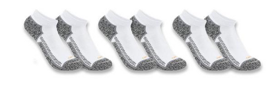 Carhartt Force midweight low cut socks in white, three pack
