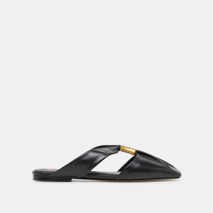 Franey Black Leather Flats | Dolce Vita