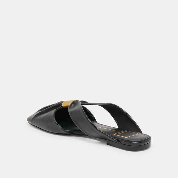 FRANEY FLATS BLACK LEATHER