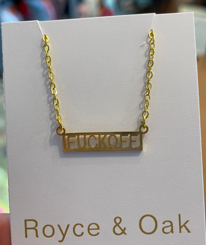Fuck Off Bar Necklace - Royce & Oak