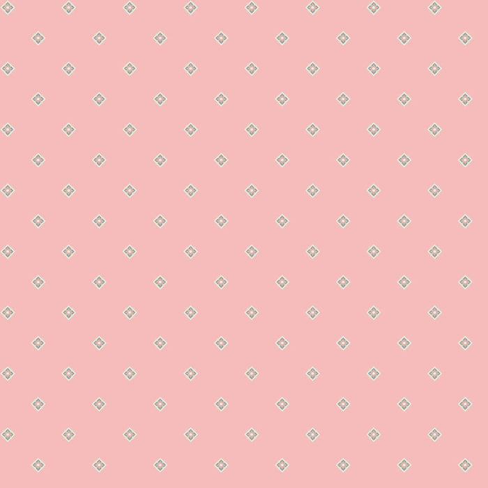 Geo Pink Meadow Blush 43"/44" Cotton Fabric Per Yard