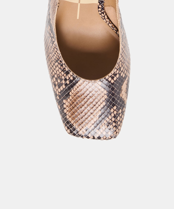 GESSIA HEELS BARK EMBOSSED LEATHER
