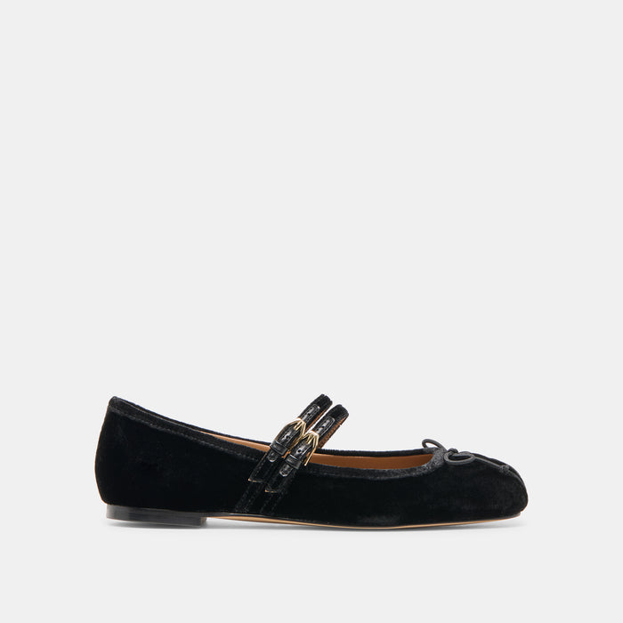 Gibsen Nero Velvet Ballet Flats | Dolce Vita