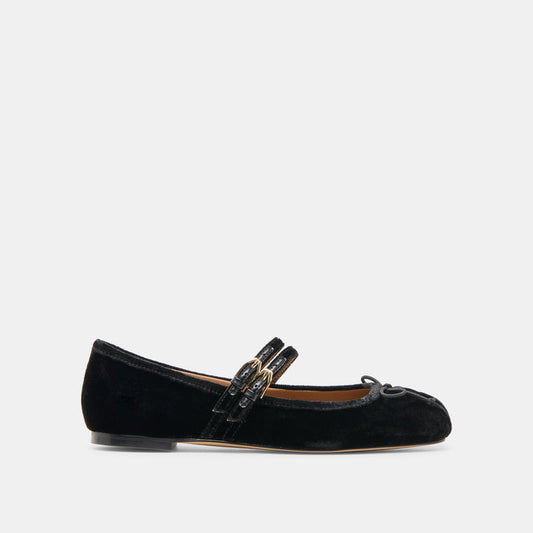 Gibsen Nero Velvet Ballet Flats | Dolce Vita