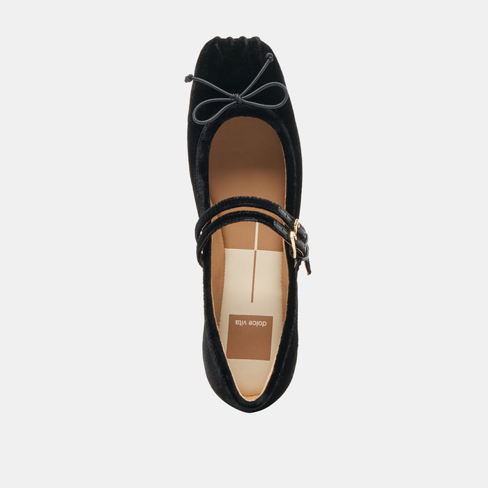 GIBSEN BALLET FLATS NERO VELVET