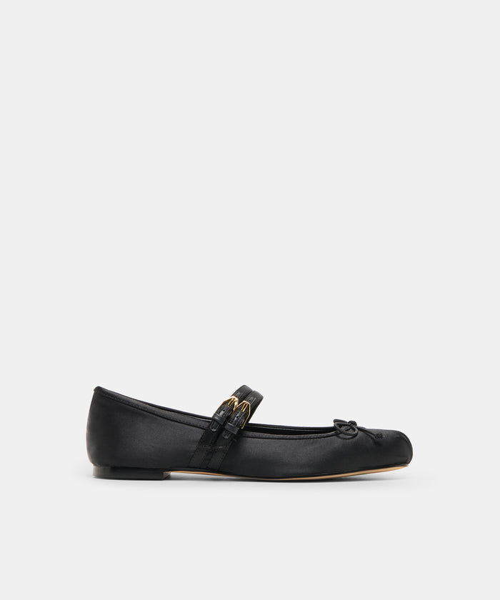 Gibsen Onyx Satin Ballet Flats | Dolce Vita