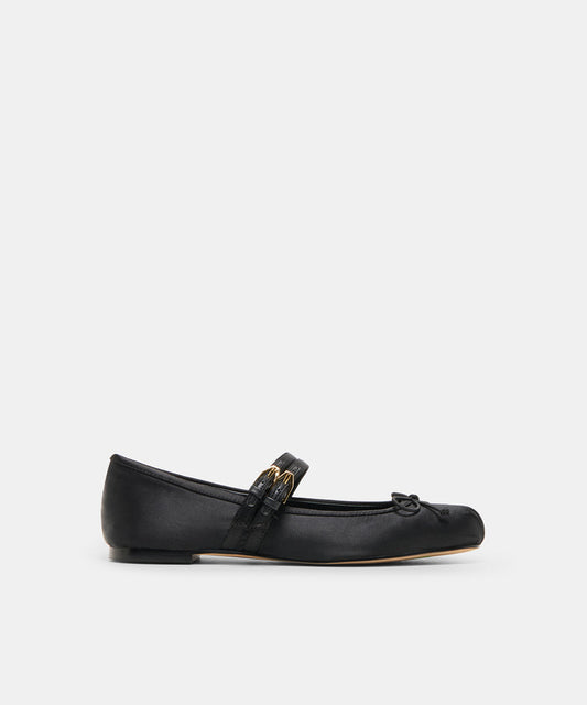 Gibsen Onyx Satin Ballet Flats | Dolce Vita