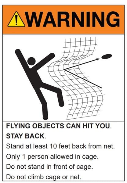 Gill Throwing Cage Warning Sign — Accessories