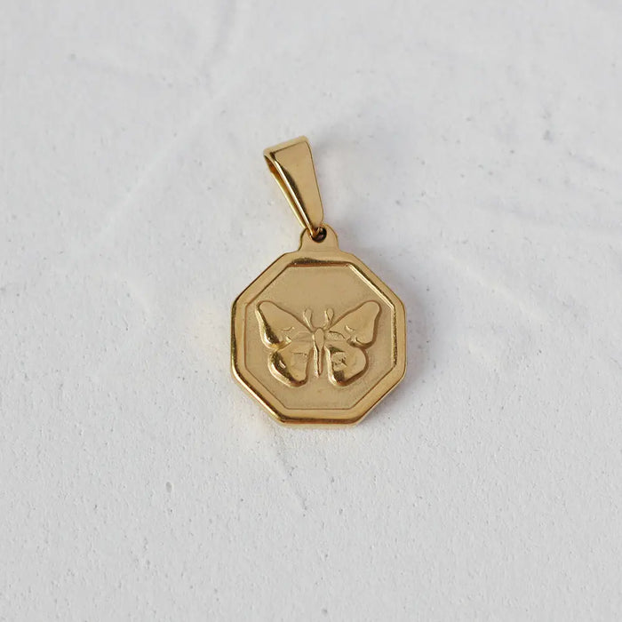 Gold Plated Roman Coin Pendant sku-7-L07 六边蝴蝶 Crushes.