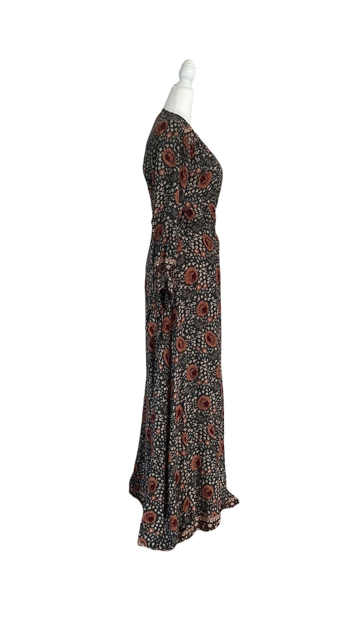 Green flower dress - S
