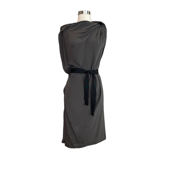 Grey Draped Dress - M