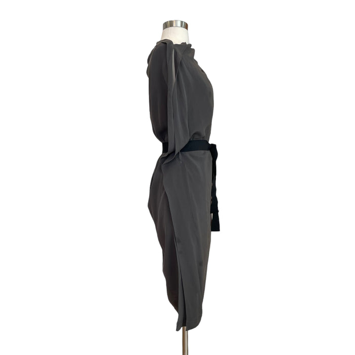 Grey Draped Dress - M