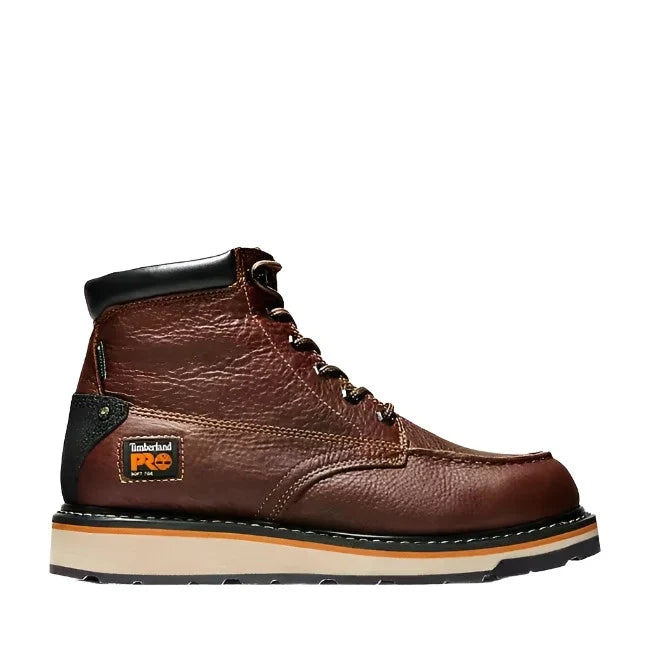 Timberland PRO Gridworks 6 inch soft toe waterproof work boot in brown