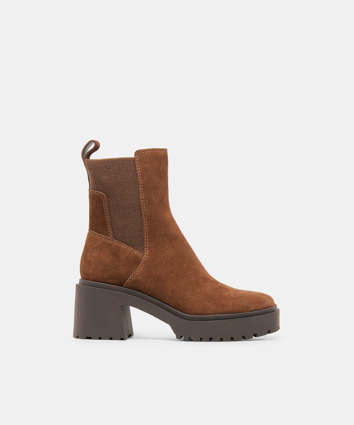 GRIZLY H2O Waterproof Cocoa Suede Block-Heel Boots | Dolce Vita