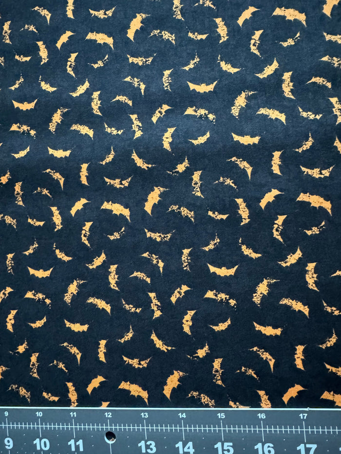 Halloween Orange Bats on Black
