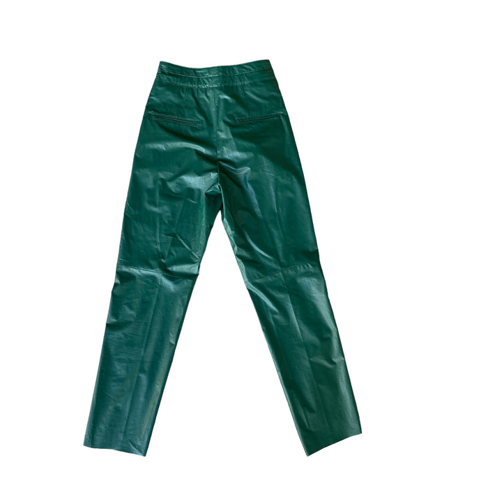 High Waisted Green Paper Bag Pants - S/M