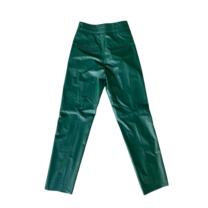 High Waisted Green Paper Bag Pants - S/M