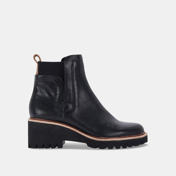 Huey H2O Black Leather Boots | Dolce Vita