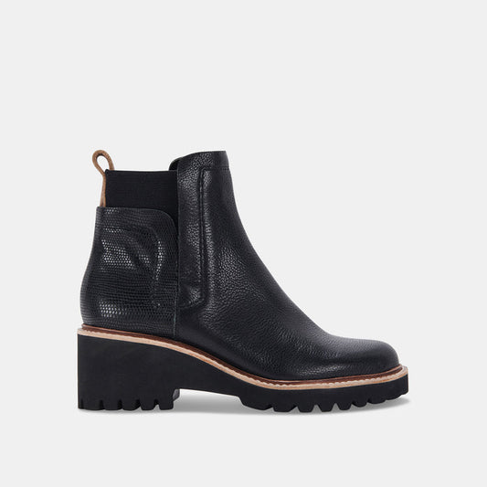 Huey H2O Black Leather Boots | Dolce Vita