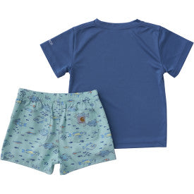 Carhartt infant and toddler boys Force Sun Defender shirt and short set in yucca, alternate product view