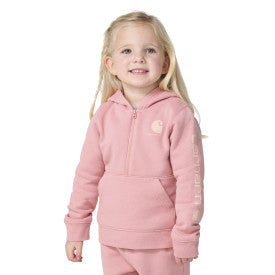 Carhartt infant and toddler long-sleeve half-zip sweatshirt in rosette