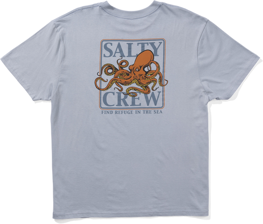 Salty Crew Ink Slinger classic short sleeve tee in blue fog