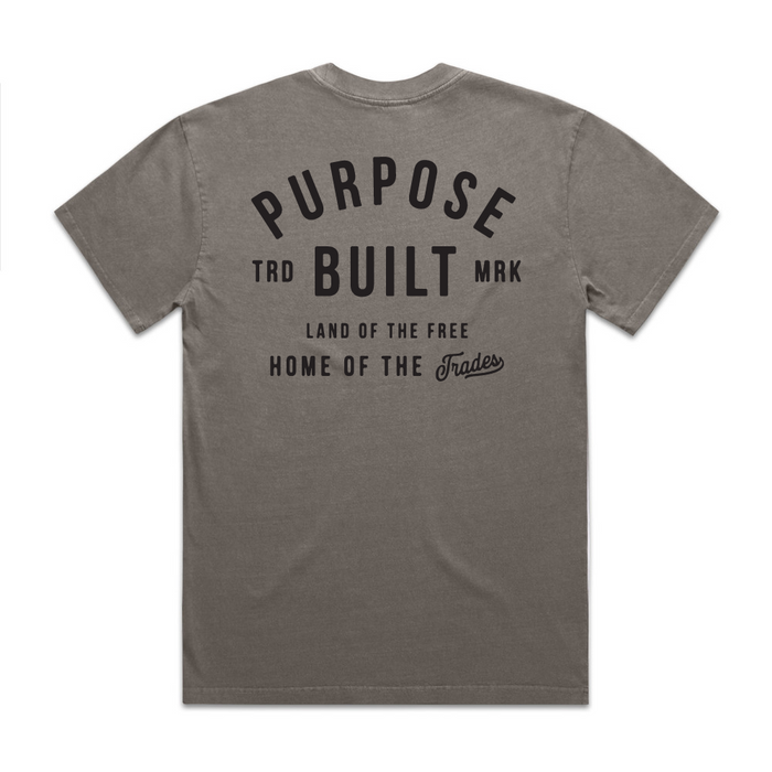 Purpose-Built Ironside HD trademark tee in mineral grey, big and tall sizing
