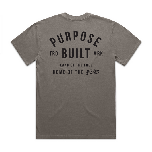 Purpose-Built Ironside HD trademark tee in mineral grey, big and tall sizing