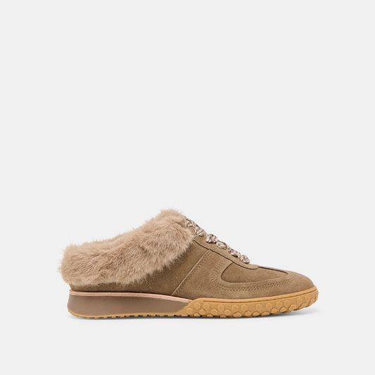 Izzey Plush Olive Suede Sneakers | Dolce Vita