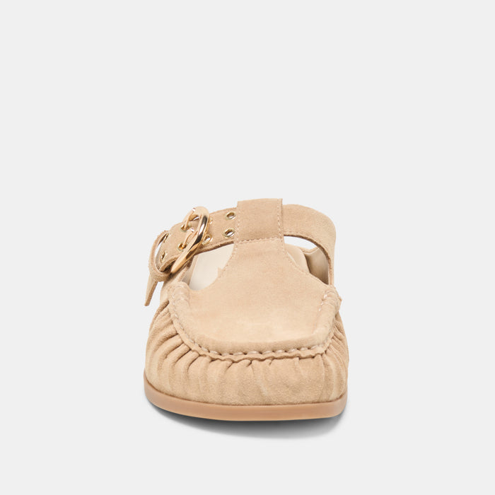 JEANNE FLATS CAMEL SUEDE