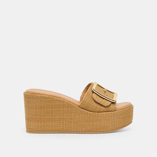 Jilian Mocha Raffia Wedges | Dolce Vita