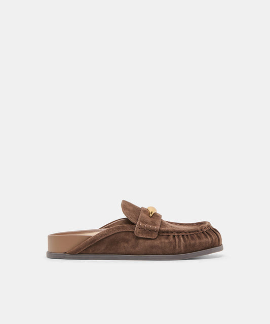 Jodero Dk Brown Suede Flats | Dolce Vita
