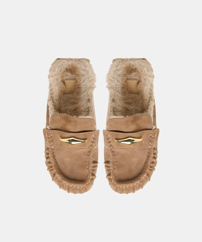 JODERO PLUSH FLATS MUSHROOM SUEDE