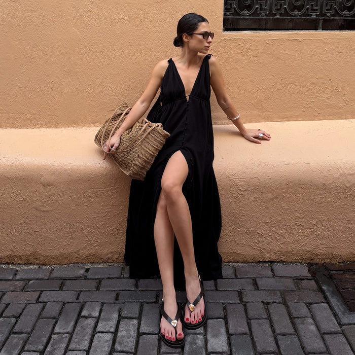 JONY SANDALS BLACK LEATHER
