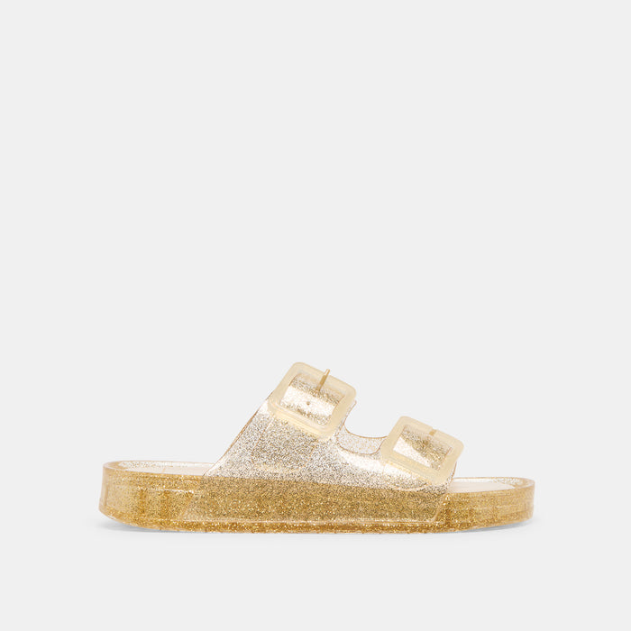 JULIO Gold Vinyl Jelly Sandals | Dolce Vita