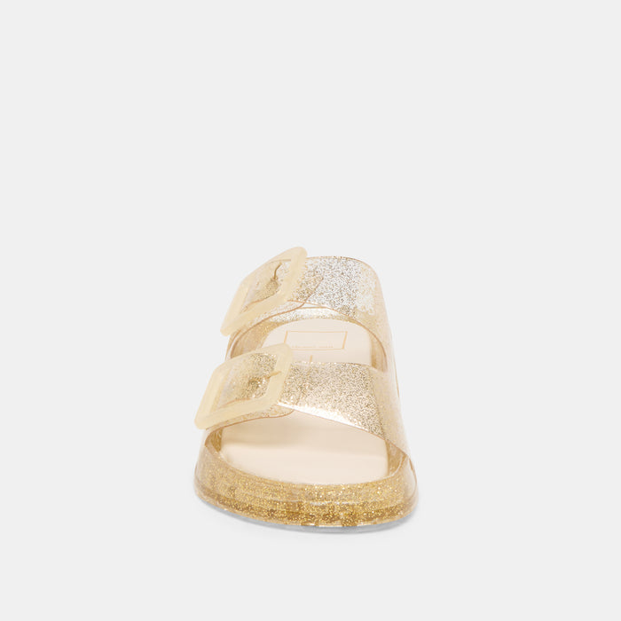 JULIO SANDALS GOLD VINYL