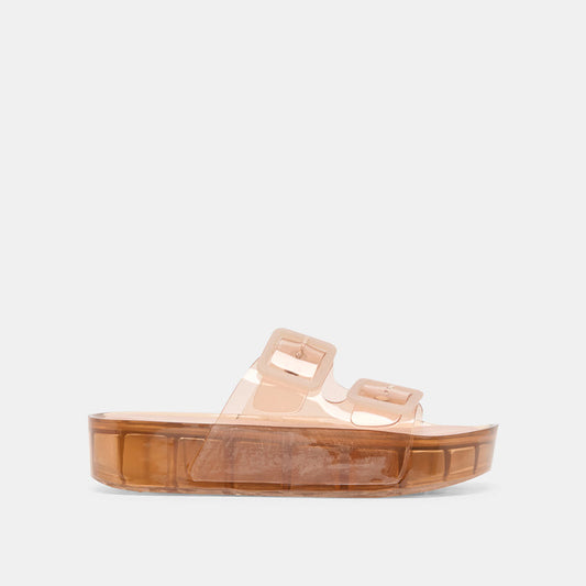 JULIO X Mocha Vinyl Jelly Platform Sandals | Dolce Vita