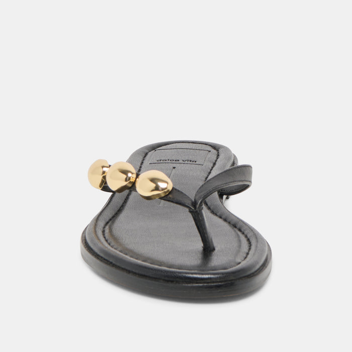 JUNY SANDALS BLACK LEATHER