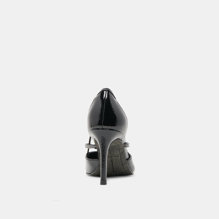 KAINE HEELS MIDNIGHT CRINKLE PATENT LEATHER