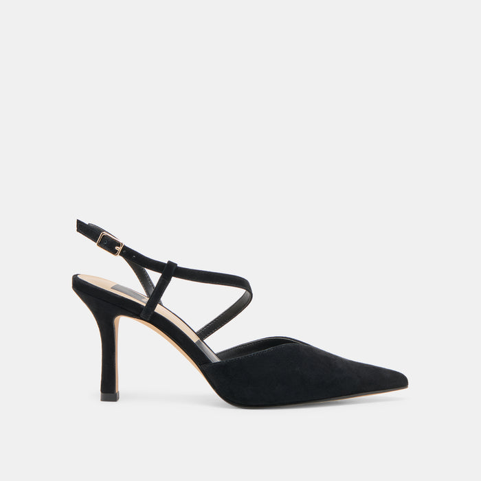 Kamra Onyx Suede Heels | Dolce Vita