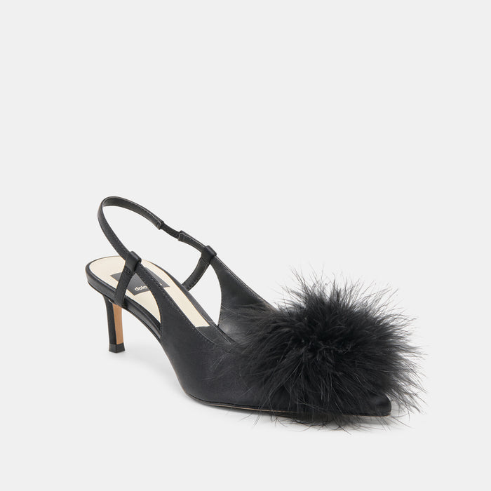 KAMY HEELS ONYX SATIN