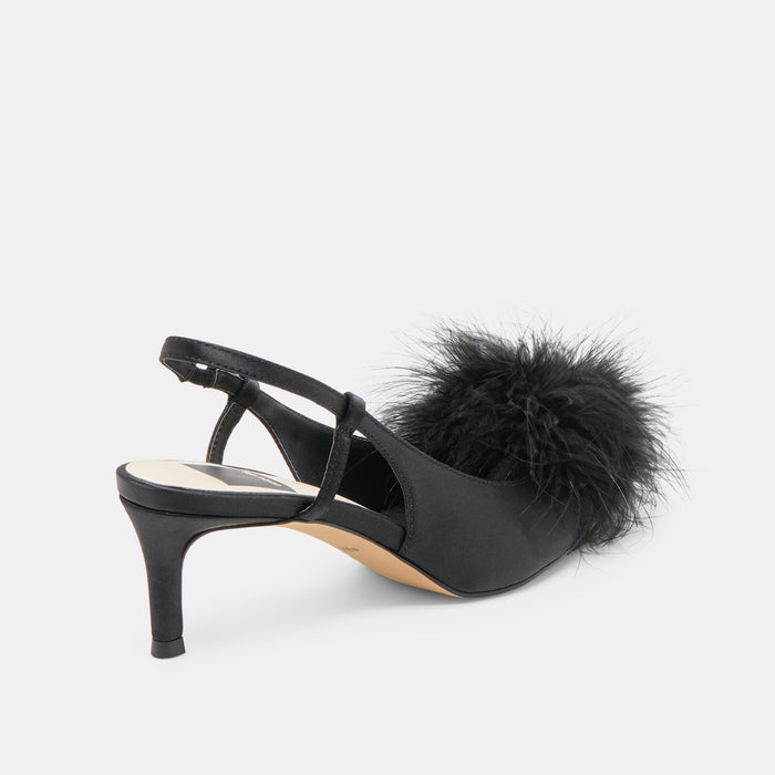 KAMY HEELS ONYX SATIN