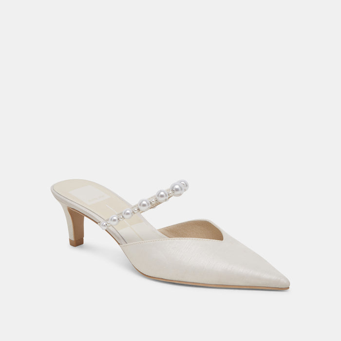 KANIKA PEARL MID HEELS VANILLA PEARLS
