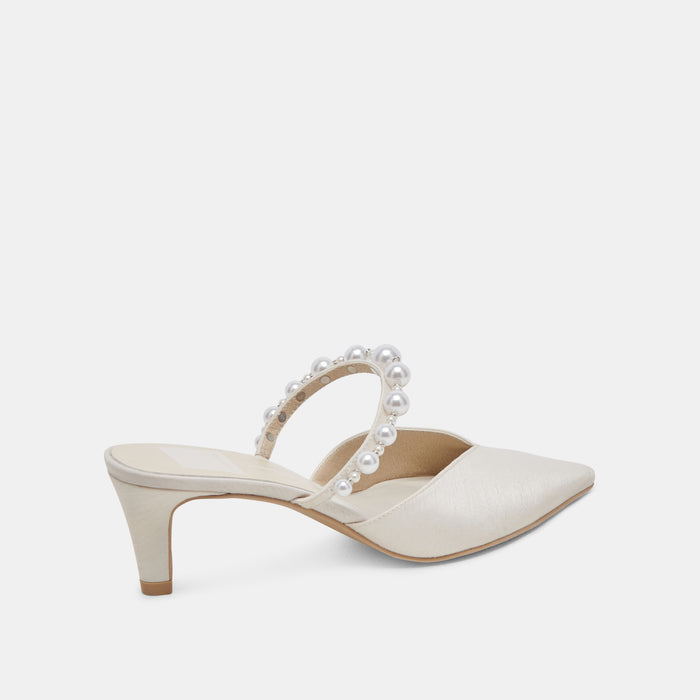 KANIKA PEARL MID HEELS VANILLA PEARLS