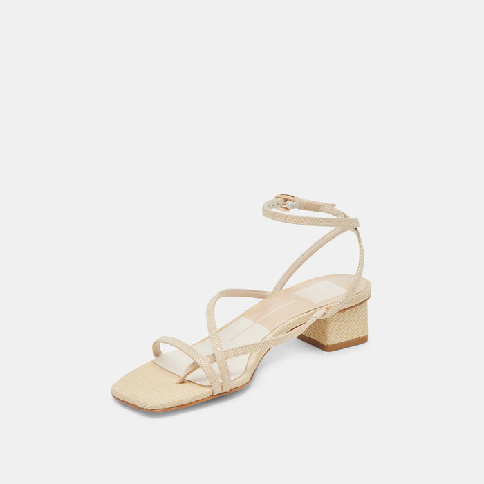 KARLOS WIDE SANDALS NATURAL WOVEN RAFFIA