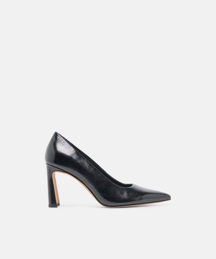 KAYNA Black Leather Closed-Toe Pump Heels | Dolce Vita